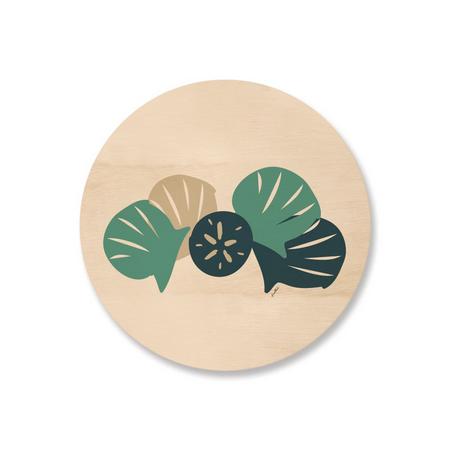 Quadro de Madeira Conchas Redonda - MooMoo por um mundo melhor!