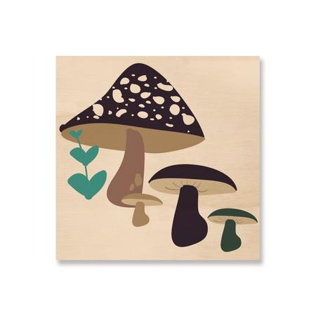 Quadro de Madeira Cogumelos - MooMoo por um mundo melhor!